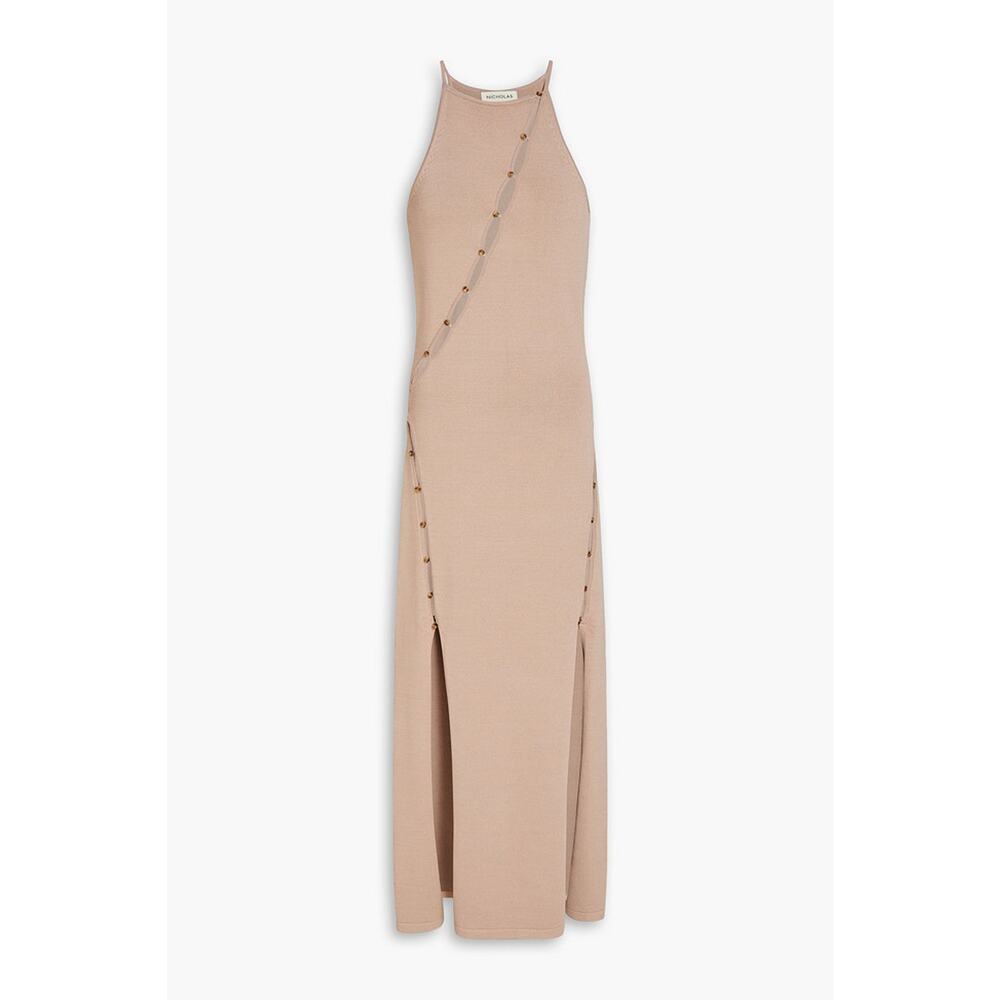 Nicholas 'Samara' Tan Rayon Cutout Stretch-Knit Midi Dress Size M